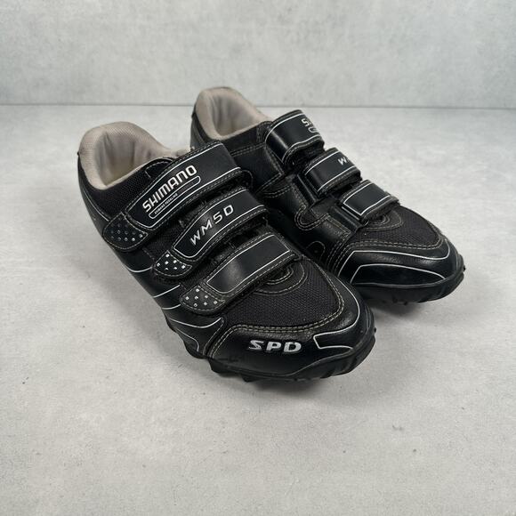 Shimano Cycling Shoes Womens 8.5 Black WM50 SPD Mountain Bike SM-SH51 Cleats - Picture 1 of 11